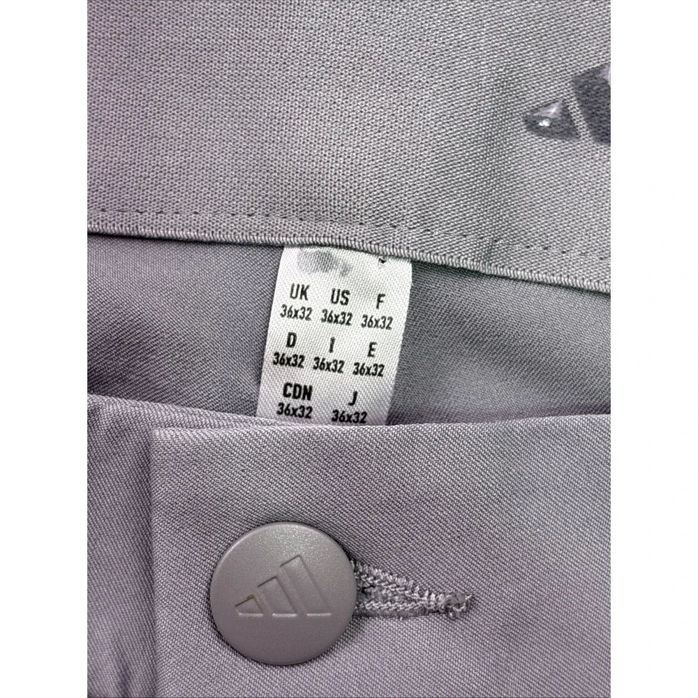 Adidas Pants Men 36X32 GRAY  Straight Golf Flat Front  Climacool PERFORMANCE